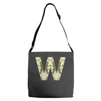 Letter W T  Shirt Letter W Monogram Olive Green Abstract Pattern Paint Adjustable Strap Totes | Artistshot