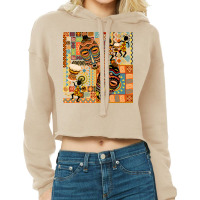 African Masks And Tribal Elements Decorative Pattern Cropped Hoodie | Artistshot