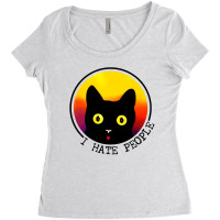 Cat   I Hate People Women's Triblend Scoop T-shirt | Artistshot