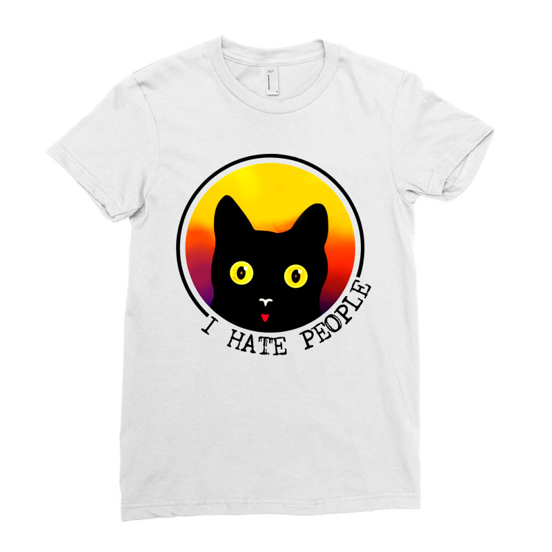 Cat   I Hate People Ladies Fitted T-Shirt by hoainv | Artistshot