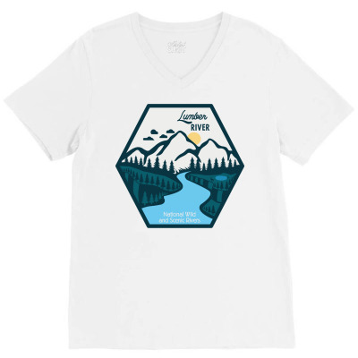 Lumber River, National Wild And Scenic River V-neck Tee Designed By Deliastore