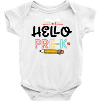 Hello Pre K Black Baby Bodysuit | Artistshot