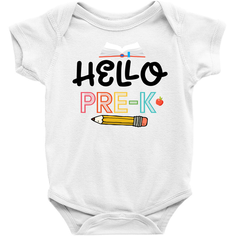 Hello Pre K Black Baby Bodysuit by autlu2024 | Artistshot