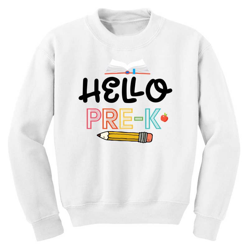 Hello Pre K Black Youth Sweatshirt by autlu2024 | Artistshot