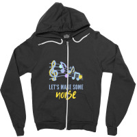 Lets Make Some Noise Music Notes Zipper Hoodie | Artistshot