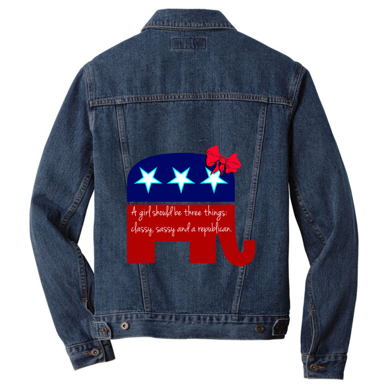 A Girl Should Be Classy Sassy And Republican  Classic T S Men Denim Jacket | Artistshot