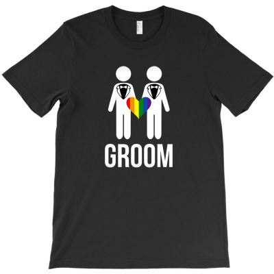 Mens Gay Marriage For Men Rainbow Groom T-shirt Designed By Davian
