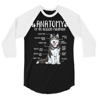 Funny Anatomy Alaskan Malamute Dog Lover T Shirt 3/4 Sleeve Shirt | Artistshot