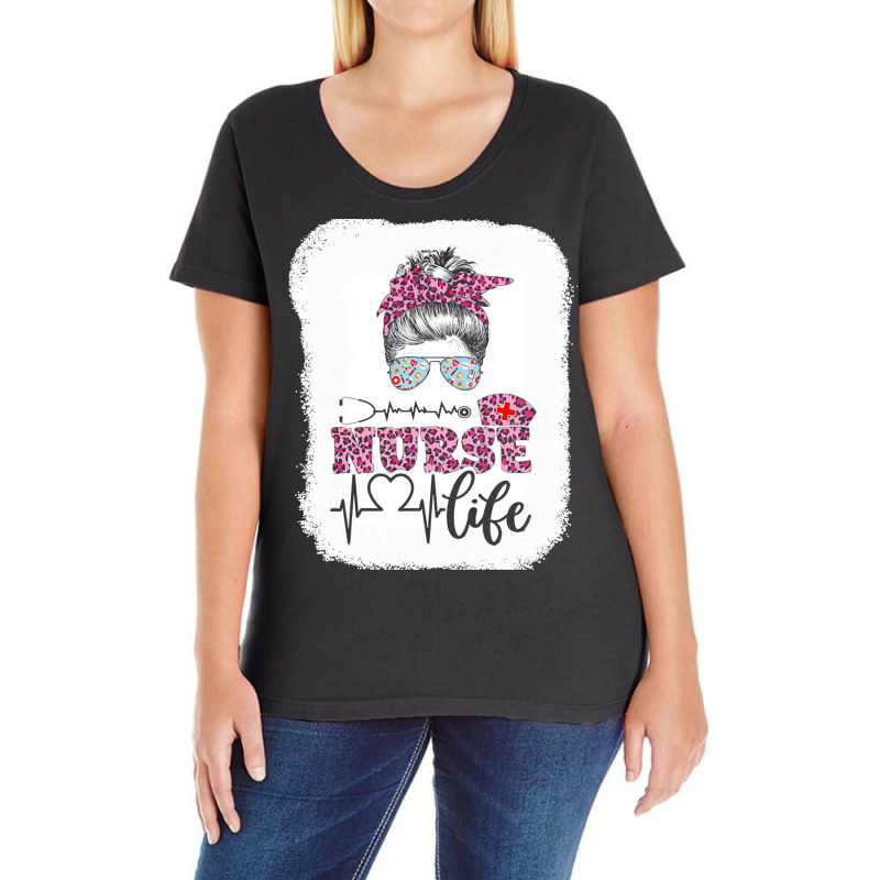 Nurse T  Shirt Nurse Life Leopard Registered Nurse, Cna, Nursing Schoo Ladies Curvy T-shirt | Artistshot