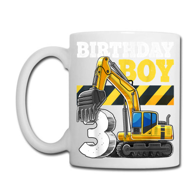 Birthday Boy 3rd Birthday Excavator Construction Vehicle T Shirt Coffee Mug Designed By Mcmah