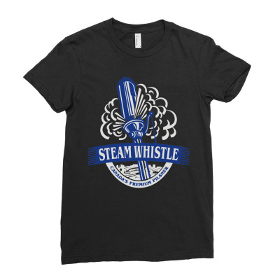 Steam Whistle Ladies Fitted T-shirt Designed By Mdk Art