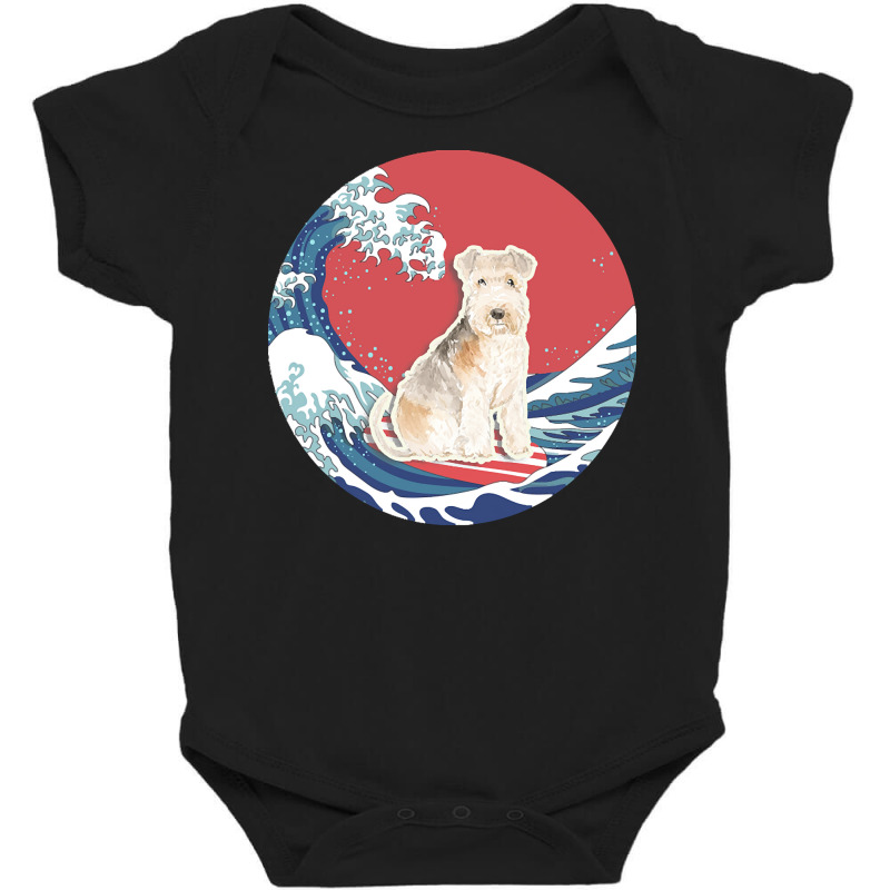 Lakeland Terrier T  Shirt Lakeland Terrier Gifts   Ocean Waves Surfing Baby Bodysuit by palehulking | Artistshot