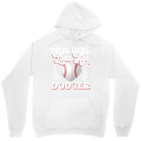 Girls Loves Her Dodger Baseball Sport Cute' Unisex Two-Tone Hoodie