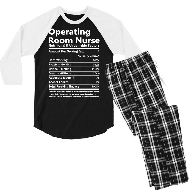 Operating Room Nurse T  Shirt Operating Room Nurse T Shirt   Nutrition Men's 3/4 Sleeve Pajama Set | Artistshot