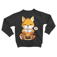 Kawaii Anime Fox Drinking Boba Bubble Tea Lover T Shirt Toddler Sweatshirt | Artistshot