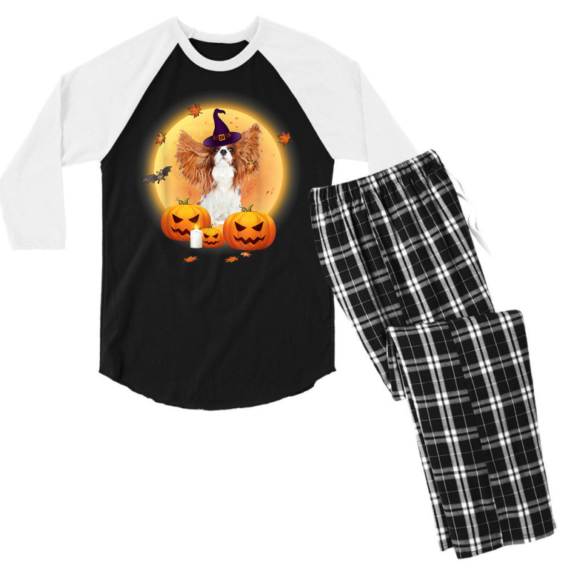 Halloween Cavalier King Charles Spaniel Men's 3/4 Sleeve Pajama Set | Artistshot