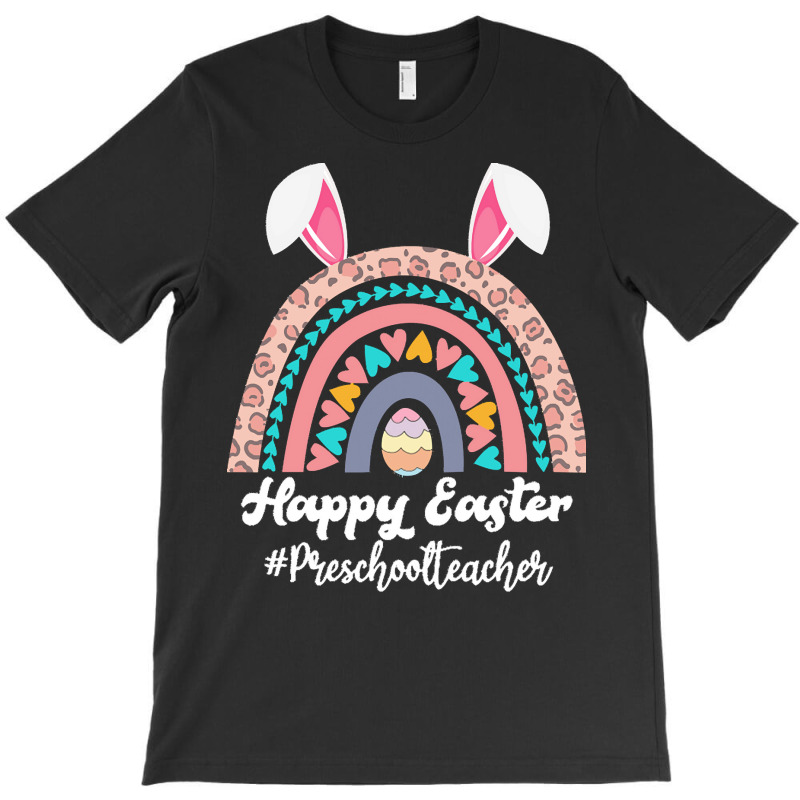 Teaching Easter Egg School Student T  Shirt Happy Easter Rainbow Leopa T-shirt | Artistshot