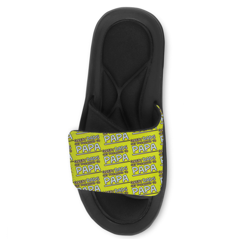 Great Dads Get Promoted To Papa Slide Sandal | Artistshot