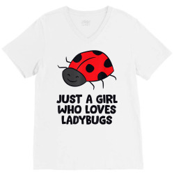 just a girl who loves ladybugs t shirt V-Neck Tee | Artistshot