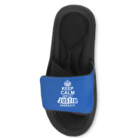 Keep Calm And Let Justin Handle It Slide Sandal | Artistshot