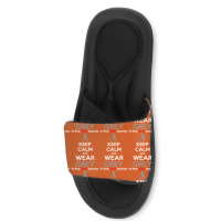 Keep Calm And Wear Grey (for Brain Cancer Awareness) Slide Sandal | Artistshot