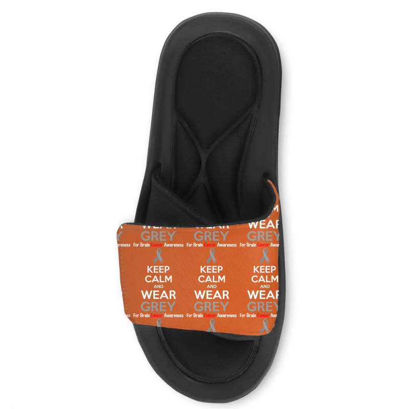 Keep Calm And Wear Grey (for Brain Cancer Awareness) Slide Sandal | Artistshot