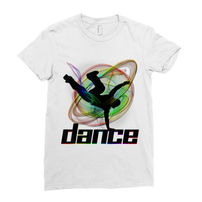 Breakdancing Street Dance Fast Movement Dancing Ladies Fitted T-shirt Designed By Roger K
