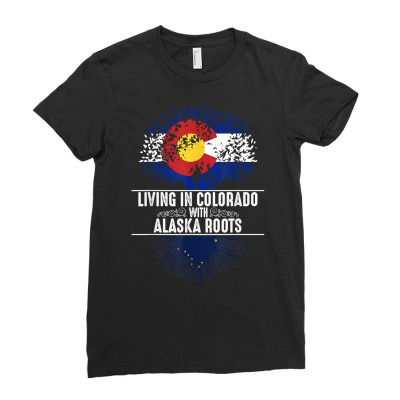 Colorado Home Alaska Roots State Tree Flag Love Gift T Shirt Ladies Fitted T-shirt Designed By Nasus0152