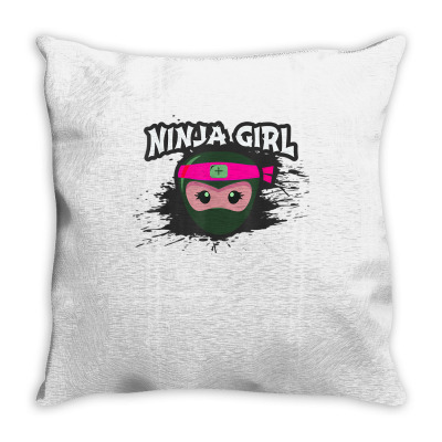 Ninja Girl Team Covert Crew Funny Princess Birthday Pink T Shirt Throw Pillow Designed By Hazelsage