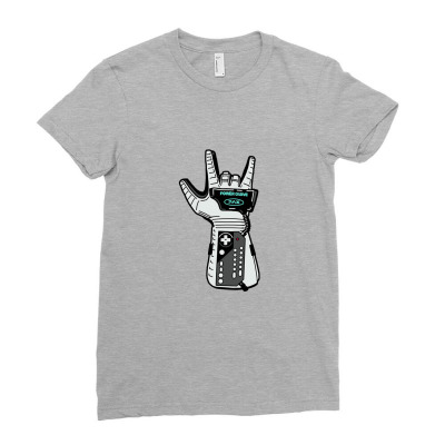 Power Glove Ladies Fitted T-shirt Designed By Clarens
