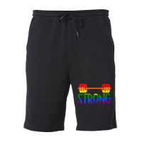 Gay Pride Strong Gym Rainbow Barbell Tank Top Fleece Short | Artistshot