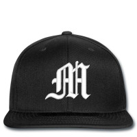 Old English Style Initial Letter M Embroidered Hat Snapback | Artistshot