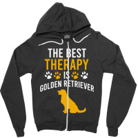 The Best Therapy Is Golden Retriever Zipper Hoodie | Artistshot