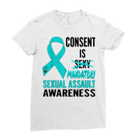 Nn Teal Ribbon Sexual Assault Awareness Costume Warrior T Shirt Ladies Fitted T-shirt | Artistshot