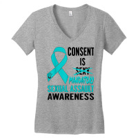 Nn Teal Ribbon Sexual Assault Awareness Costume Warrior T Shirt Women's V-neck T-shirt | Artistshot