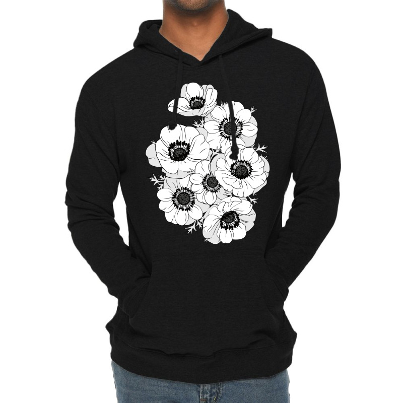 White Anemones Lightweight Hoodie by lents | Artistshot