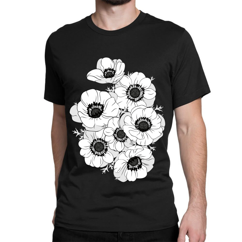 White Anemones Classic T-shirt by lents | Artistshot