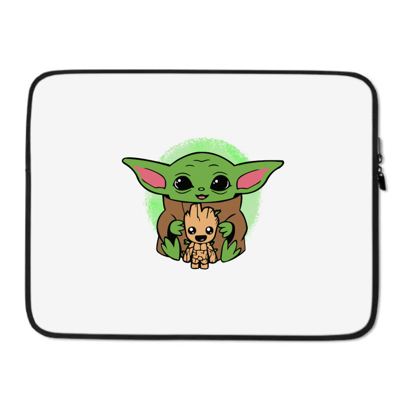 Baby Yoda Hug Baby Groot Funny Mousepad. By Artistshot