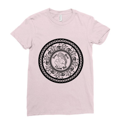 Luxury Mandala Typography Art Ladies Fitted T-shirt Designed By Chiks
