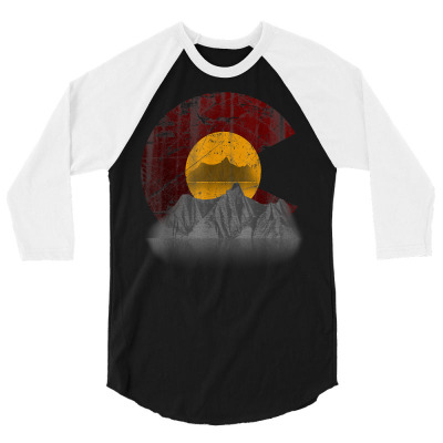 Colorado State Flag Mountain T Shirt 3/4 Sleeve Shirt Designed By Nasus0152