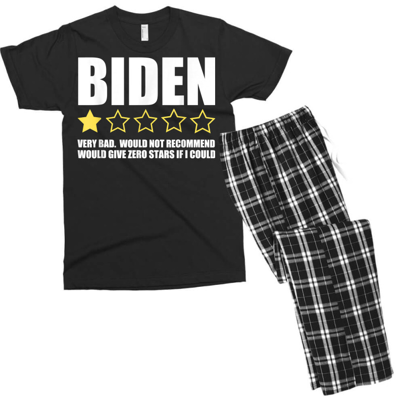 Funny Anti Joe Biden One Star Review Republican Political T Shirt Men's T-shirt Pajama Set | Artistshot