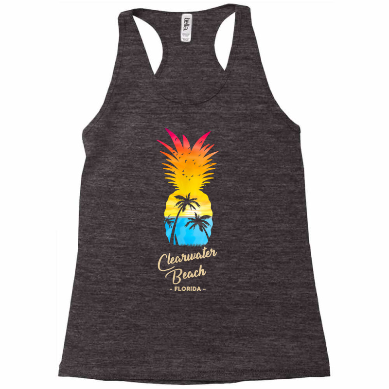 Clearwater Beach   Florida Souvenir   Pineapple Sunset T Shirt Racerback Tank by kogmor58594 | Artistshot