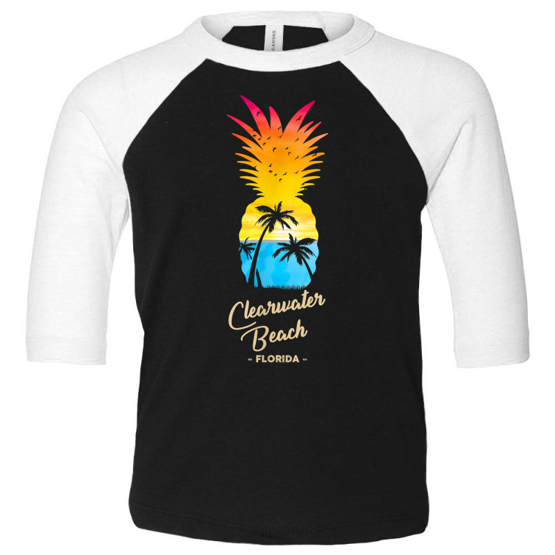 Clearwater Beach   Florida Souvenir   Pineapple Sunset T Shirt Toddler 3/4 Sleeve Tee by kogmor58594 | Artistshot