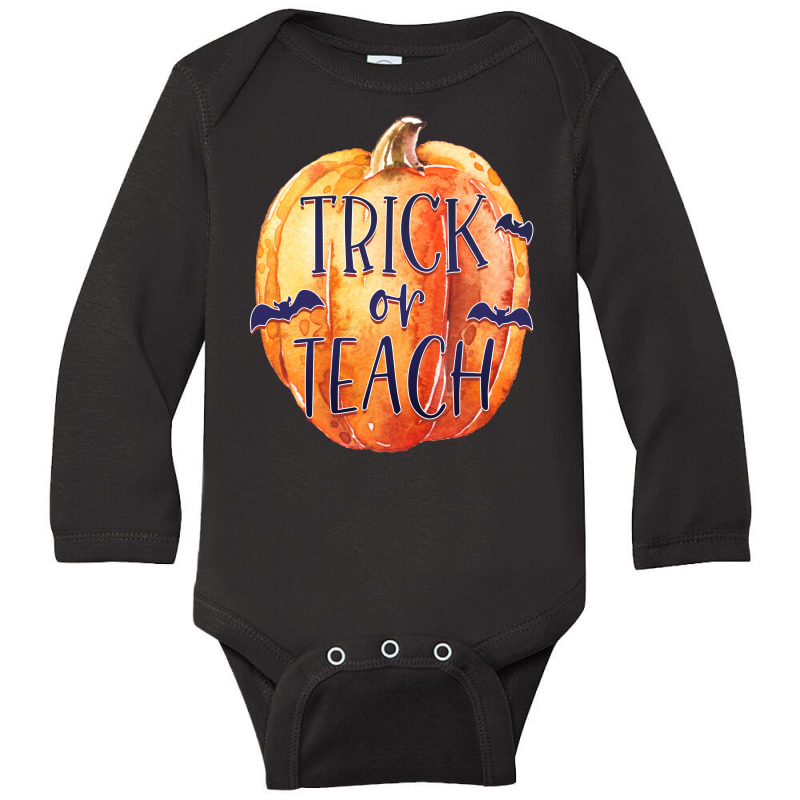 Trick Or Teach Long Sleeve Baby Bodysuit by autlu2024 | Artistshot