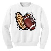 Leopard Football Love Heart Football Lover Football Season T Shirt Youth Sweatshirt | Artistshot