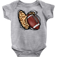 Leopard Football Love Heart Football Lover Football Season T Shirt Baby Bodysuit | Artistshot