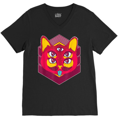 Crazy Cat Lover Kitten T Shirt V-neck Tee Designed By Ryleiamiy