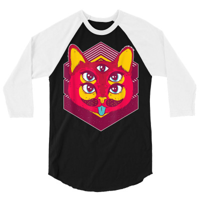 Crazy Cat Lover Kitten T Shirt 3/4 Sleeve Shirt Designed By Ryleiamiy