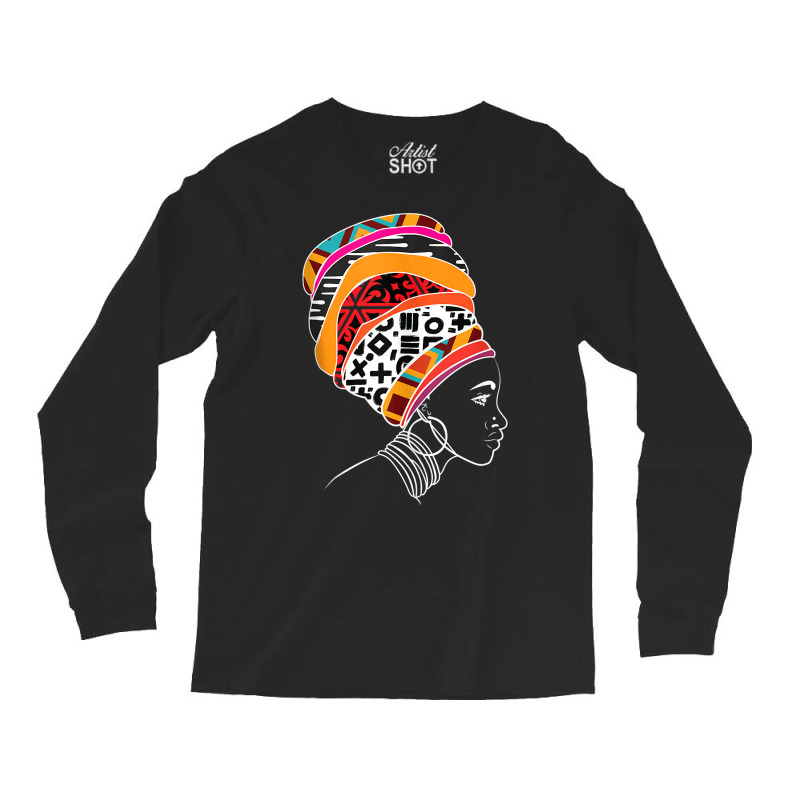 Black Queen Headwrap African American Ladies Shirt Tank Top Long Sleeve Shirts by men.adam | Artistshot