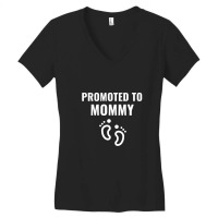 Promoted To Mommy White Women's V-neck T-shirt | Artistshot